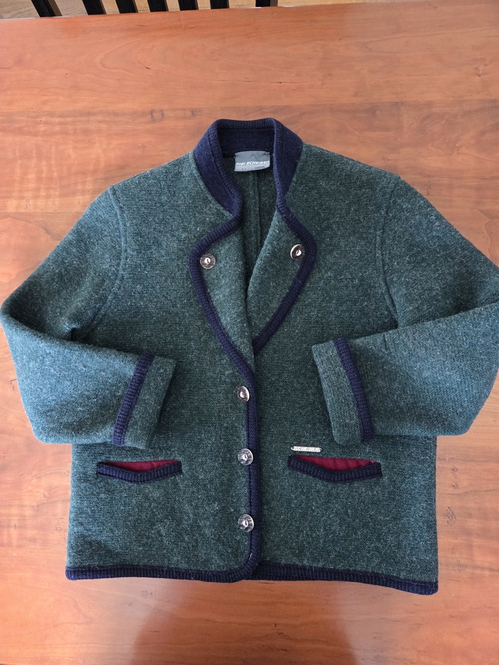 Vintage Sigi Scheiber Austrian Wool 3/4 Sleeve Jacket